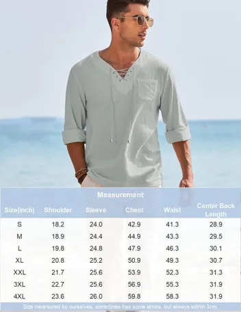 Coofandy Linen Beach Shirt