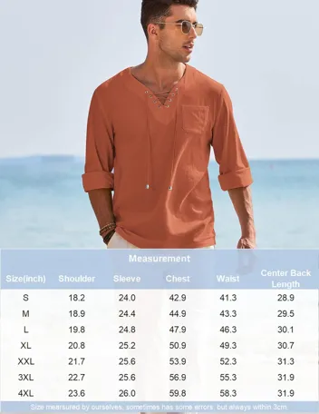 Coofandy Linen Beach Shirt