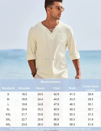 Coofandy Linen Beach Shirt