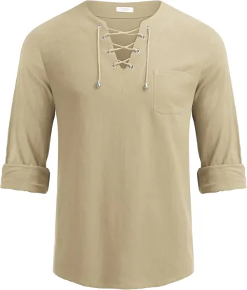 Coofandy Linen Beach Shirt