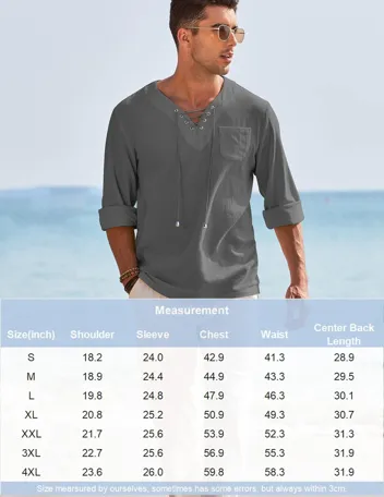 Coofandy Linen Beach Shirt