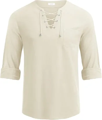 Coofandy Linen Beach Shirt