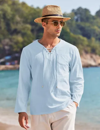 Coofandy Linen Beach Shirt