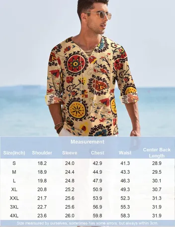 Coofandy Linen Beach Shirt