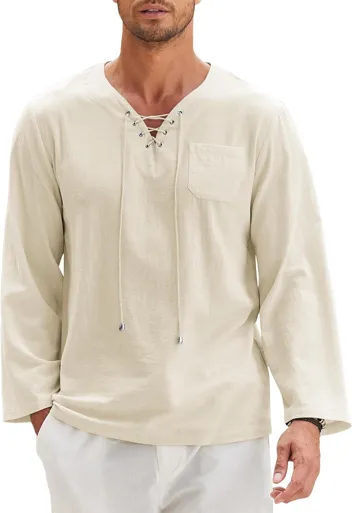 Coofandy Linen Beach Shirt