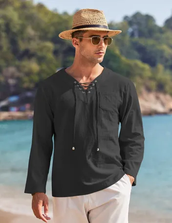 Coofandy Linen Beach Shirt