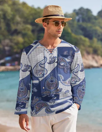 Coofandy Linen Beach Shirt