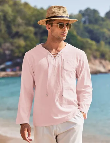 Coofandy Linen Beach Shirt