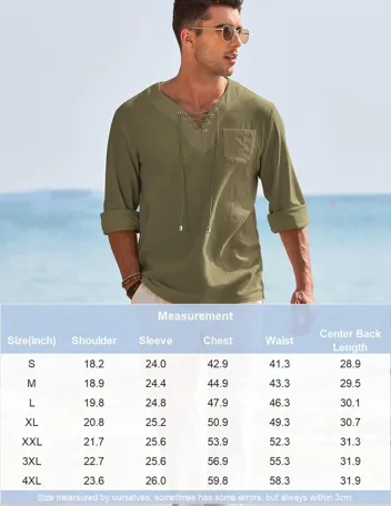 Coofandy Linen Beach Shirt