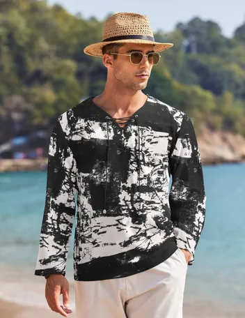 Coofandy Linen Beach Shirt