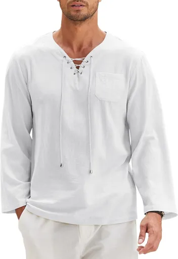 Coofandy Linen Beach Shirt