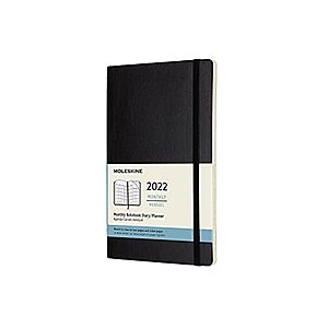 Moleskine Classic 12 Month 2022 Monthly Planner Large (5" x 8.25") w/ Prime