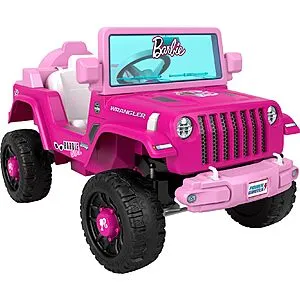 Power Wheels Barbie Jeep Wrangler Toddler Ride-On Toy w/ Driving Sounds