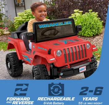 Power Wheels Wrangler Toddler Ride-On Toy w/ Driving Sounds & Multi-Terrain Traction (Hot Wheels)