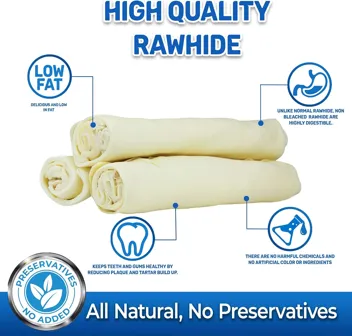 Pet Magasin Rawhide Large Thick Rolls 9 to 10 inches Long-Lasting Chew Treat Toy for Medium and Large Dogs, Made in Registered Facility