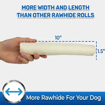 Pet Magasin Rawhide Large Thick Rolls 9 to 10 inches Long-Lasting Chew Treat Toy for Medium and Large Dogs, Made in Registered Facility