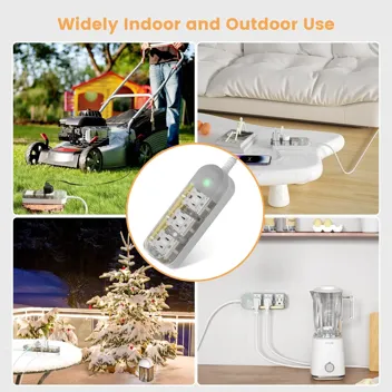 Cakinkon 3-Outlet 2700J Outdoor Surge Protector (FCC UL Listed) with 6ft Cord