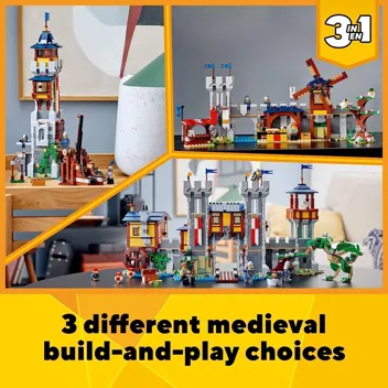 1426-Piece Creator 3-in-1 Medieval Castle Building Set (31120) Amazon