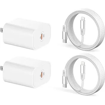 6ft Lightning to USB-C Cable + 2x 20W Wall Charger