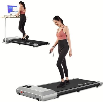 Superun 2-in-1 Under Desk Walking Pad Treadmill w/ 300lbs Capacity