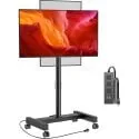 26-50" TV Adjustable VESA Rolling TV Stand with Power Outlet