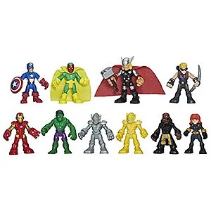 10-Pk 2.5" Playskool Heroes Superhero Adventures Action Figures Set