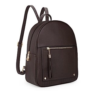 Montana Women's Anti Theft Backpack Purse w/ Secured Zipper & Tassel (Coffee)