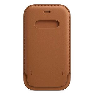 : iPhone 12 and 12 Pro Leather Sleeve with MagSafe - Saddle Brown