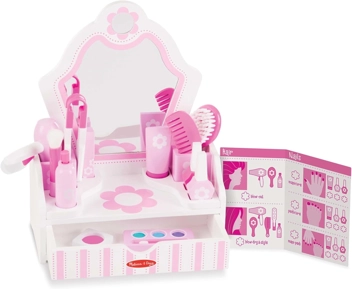 Melissa & Doug Wooden Beauty Salon Play Set With Accessories (18 pcs)