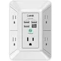 5-Outlet 4-USB 1680J Wall Surge Protector