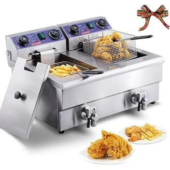 24L 3000W Electric Deep Fryer w/ Dual Removable Basket