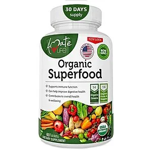 60-ct Amate Organic Superfood (14 Greens & Veggies) Veggies Complex or less