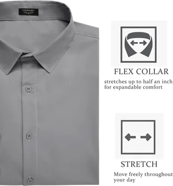 Coofandy Button Down Slim Fit Business Dress Shirt