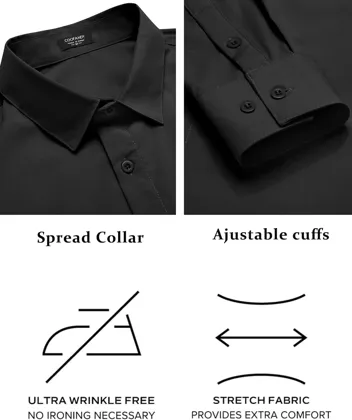 Coofandy Button Down Slim Fit Business Dress Shirt