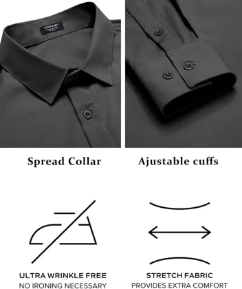 Coofandy Button Down Slim Fit Business Dress Shirt