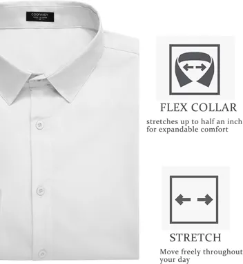 Coofandy Button Down Slim Fit Business Dress Shirt