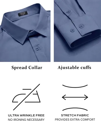 Coofandy Button Down Slim Fit Business Dress Shirt