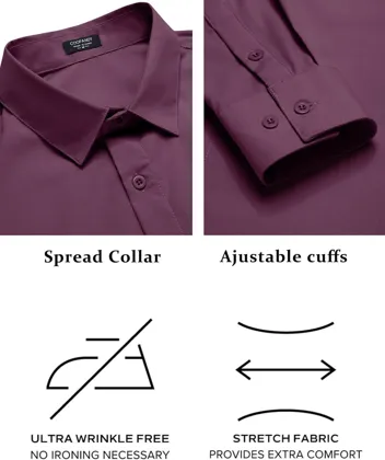 Coofandy Button Down Slim Fit Business Dress Shirt