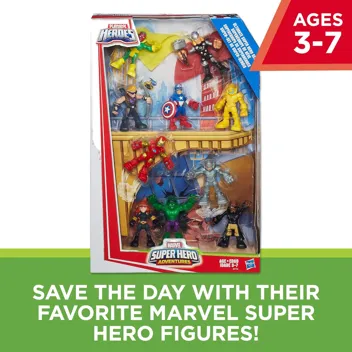 10-Pk 2.5" Playskool Heroes Superhero Adventures Action Figures Set