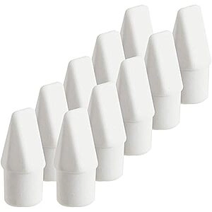 10-Ct Hi-Polymer White Cap Eraser w/ Prime