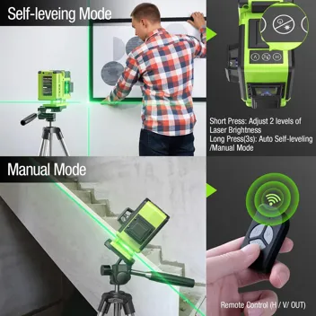 Teslong Self-Leveling 3x360-Degree Cross Laser w/ 9600mAh Battery & Case