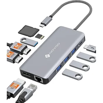 Novoo 11-in-1 USB-C Hub with 2x 4K HDMI