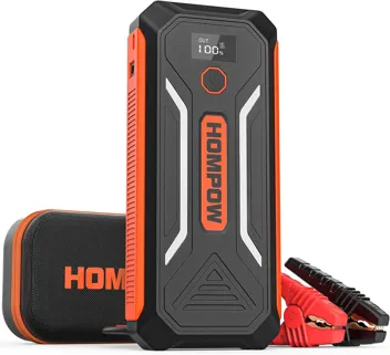 Hompow 3000A Peak Car Jump Starter (Up to 10L Gas, 8L Diesel)