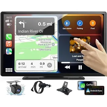 Crropda 9in CarPlay & Android Auto Wireless Car Stereo with 1080p Backup Cam