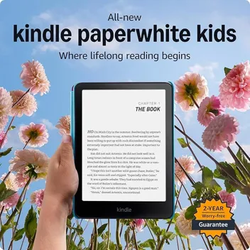 Kindle Paperwhite Kids 16GB 7" Anti-Glare eReader (Cyber City) + Cover w/ 6mos of Kids