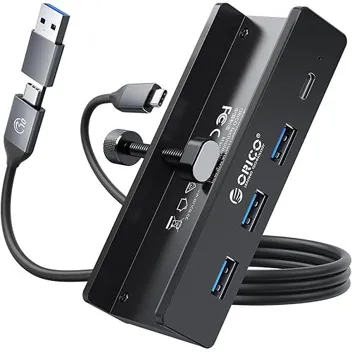 Orico 4-Port 3x USB-A + 1x USB-C USB Clampable Desk Hub