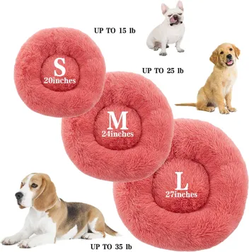 SunStyle 20'x20" Faux Fur Fluffy Donut Pet Bed