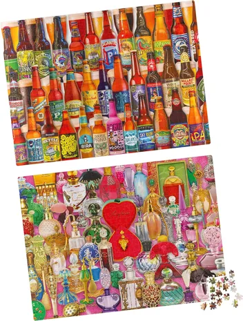 1000-Piece Jigsaw Puzzles - Perfume Bottles and Craft Beer Bottles