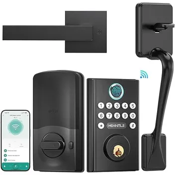 Heantle Keyless Entry WiFi Smart Door Lock Set with Fingerprint & Keypad Unlock
