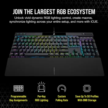 K70 PRO RGB Optical-Mechanical Gaming Keyboard (OPX Linear Switches, Black)